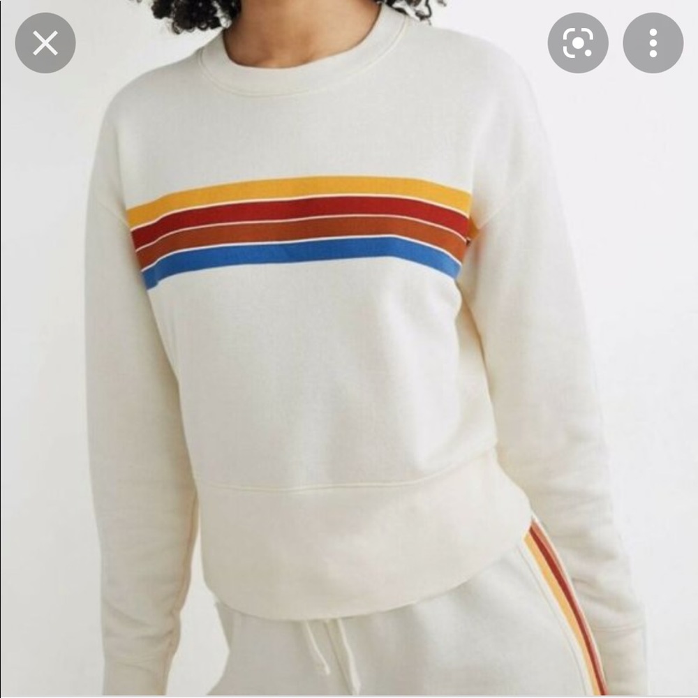 Madewell Rainbow-Inset Crop Sweatshirt